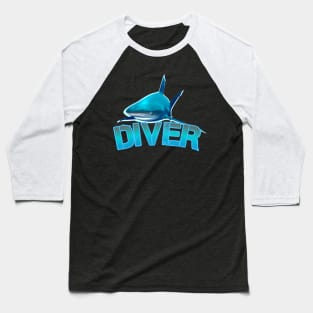 Shark diver Baseball T-Shirt